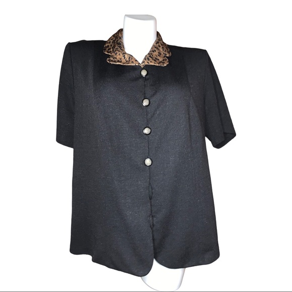 Pablo Collection Leopard Print Top, Size XL - Picture 4 of 10